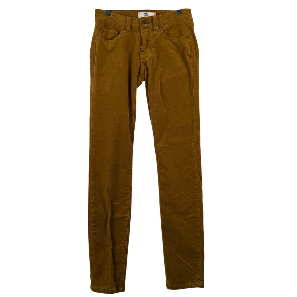 Cabi Sz 0 Umber Skinny Fine Whale Corduroy Pant Low Rise Fall Dark Academia 3197